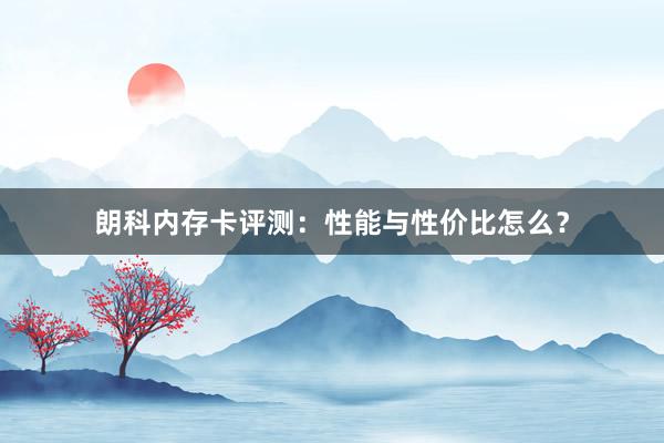 朗科内存卡评测：性能与性价比怎么？