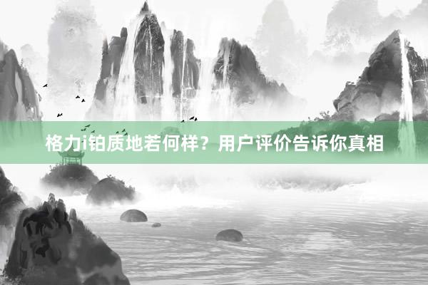 格力i铂质地若何样？用户评价告诉你真相