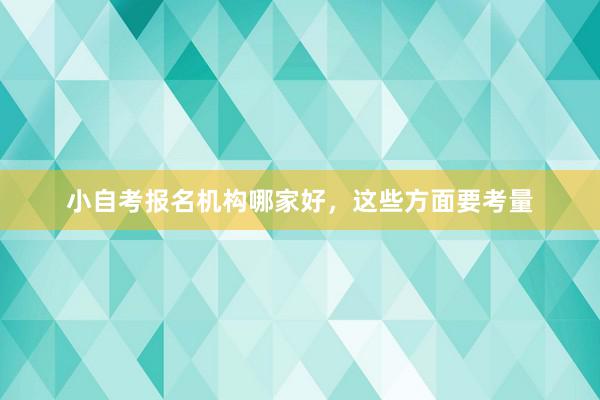 小自考报名机构哪家好，这些方面要考量