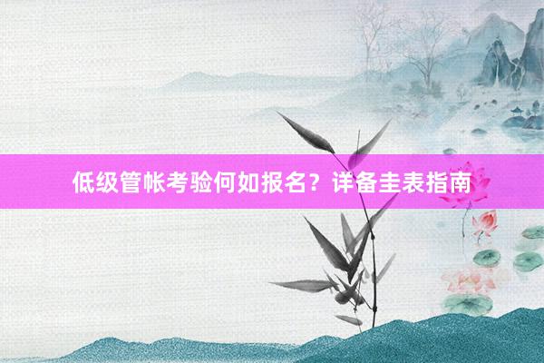 低级管帐考验何如报名？详备圭表指南