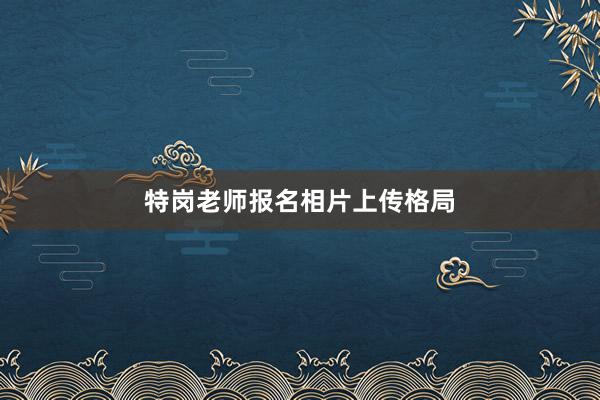 特岗老师报名相片上传格局