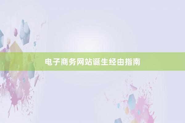 电子商务网站诞生经由指南